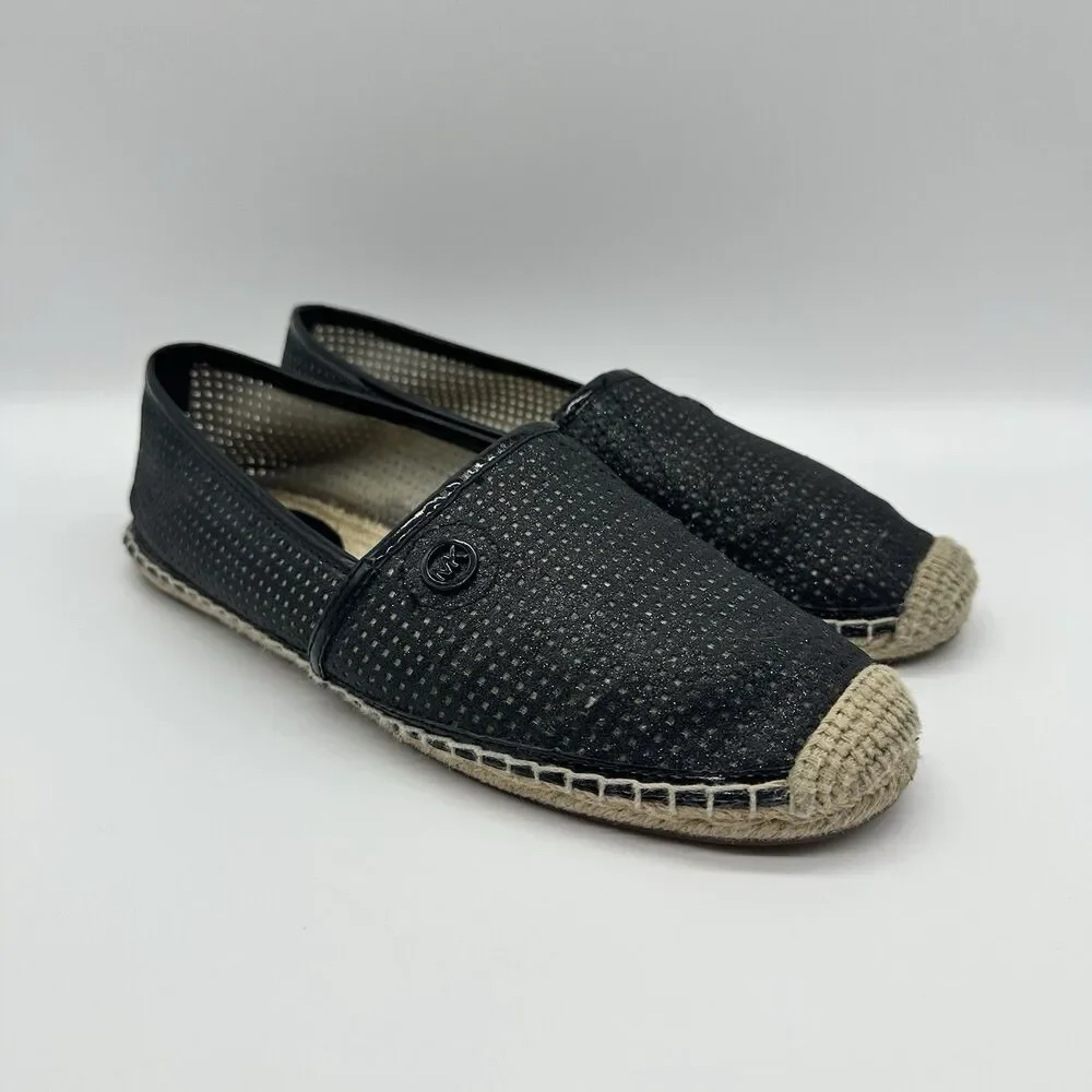 Michael Kors Black Slip-on Espadrille Flats Mesh Shoes 8M